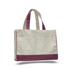 Load image into Gallery viewer, Heavy Duty Shopping Bag with Zippered Pocket in Maroon