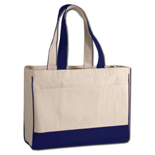 Load image into Gallery viewer, Heavy Duty Shopping Bag with Zippered Pocket in Navy Blue
