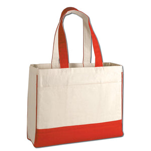 Heavy Duty Shopping Bag with Zippered Pocket in Red
