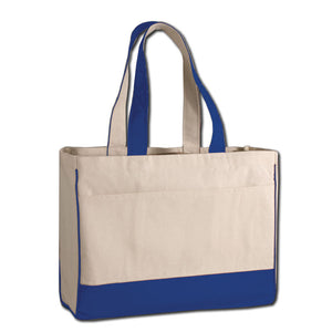 Heavy Duty Shopping Bag with Zippered Pocket in Royal Blue