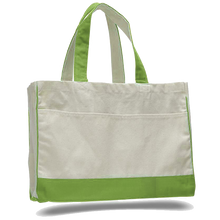 Load image into Gallery viewer, Heavy Duty Shopping Bag with Zippered Pocket in Lime Green