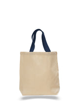 Load image into Gallery viewer, Canvas Jumbo Tote with Colored Handles in Navy Blue