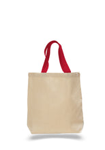 Load image into Gallery viewer, Canvas Jumbo Tote with Colored Handles in Red