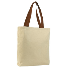 Load image into Gallery viewer, Canvas Jumbo Tote with Colored Handles in Chocolate