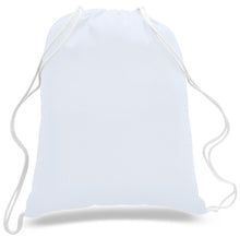 Load image into Gallery viewer, Cotton Drawstring Backpack in White