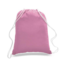 Load image into Gallery viewer, Cotton Drawstring Backpack in Pink