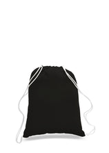 Load image into Gallery viewer, Cotton Drawstring Backpack in Black