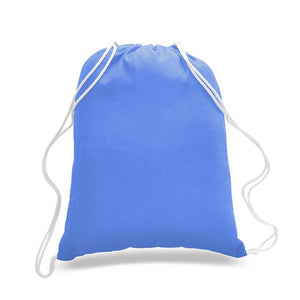 Cotton Drawstring Backpack in Carolina Blue