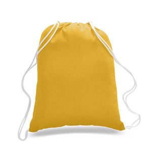 Cotton Drawstring Backpack in Gold