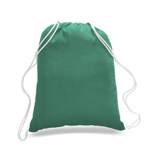 Load image into Gallery viewer, Cotton Drawstring Backpack in Kelly Green