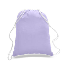 Load image into Gallery viewer, Cotton Drawstring Backpack in Lavender