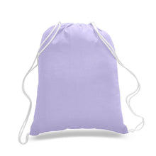 Load image into Gallery viewer, Cotton Drawstring Backpack in Lavender