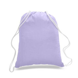 Cotton Drawstring Backpack in Lavender