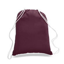 Load image into Gallery viewer, Cotton Drawstring Backpack in Maroon