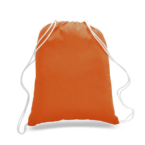 Cotton Drawstring Backpack in Orange