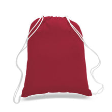 Load image into Gallery viewer, Cotton Drawstring Backpack in Red