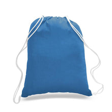 Load image into Gallery viewer, Cotton Drawstring Backpack in Sapphire