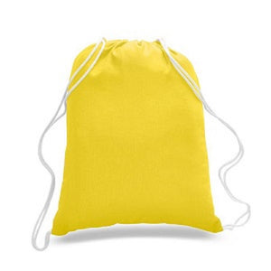 Cotton Drawstring Backpack in Yellow