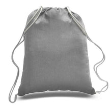 Load image into Gallery viewer, Cotton Drawstring Backpack in Grey