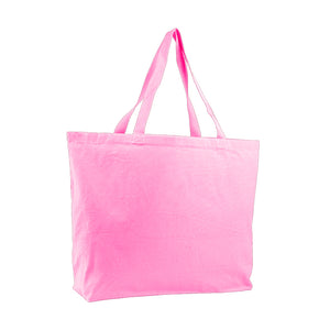 Jumbo Canvas Tote Bag in Light Pink