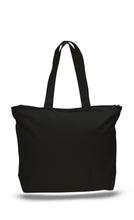 Load image into Gallery viewer, Big Canvas Zippered Tote in Black