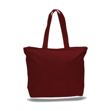 Load image into Gallery viewer, Big Canvas Zippered Tote in Chocolate