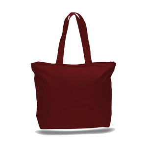Big Canvas Zippered Tote in Chocolate