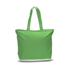 Load image into Gallery viewer, Big Canvas Zippered Tote in Lime Green