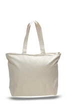 Load image into Gallery viewer, Big Canvas Zippered Tote in Natural