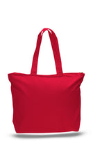 Load image into Gallery viewer, Big Canvas Zippered Tote in Red