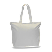Load image into Gallery viewer, Big Canvas Zippered Tote in White