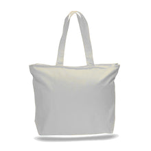 Load image into Gallery viewer, Big Canvas Zippered Tote in White