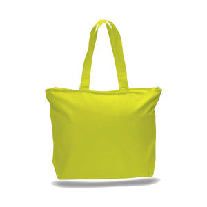 Big Canvas Zippered Tote in Yellow