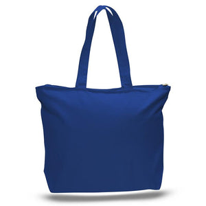 Big Canvas Zippered Tote in Royal Blue