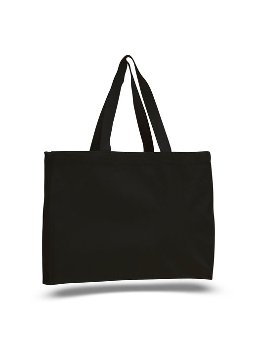 Canvas Gusset Tote in Black