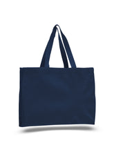 Load image into Gallery viewer, Canvas Gusset Tote in Navy Blue