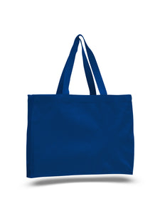 Canvas Gusset Tote in Royal Blue
