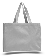 Load image into Gallery viewer, Canvas Gusset Tote in White
