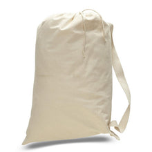Load image into Gallery viewer, Canvas Drawstring Laundry Bag in Natural