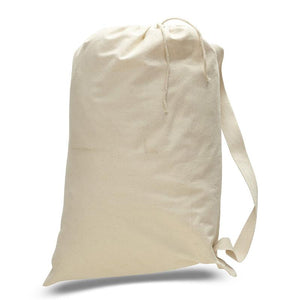 Canvas Drawstring Laundry Bag in Natural