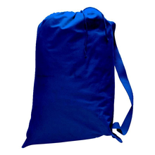 Load image into Gallery viewer, Canvas Drawstring Laundry Bag in Navy Blue