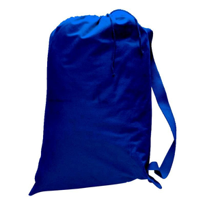 Canvas Drawstring Laundry Bag in Navy Blue