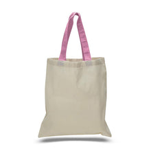 Load image into Gallery viewer, Cotton Tote with Colored Handles in Azalea Pink