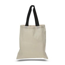 Load image into Gallery viewer, Cotton Tote with Colored Handles in Black