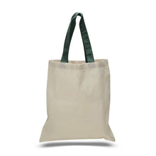 Load image into Gallery viewer, Cotton Tote with Colored Handles in Forest Green