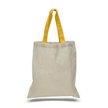Load image into Gallery viewer, Cotton Tote with Colored Handles in Gold