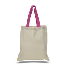 Load image into Gallery viewer, Cotton Tote with Colored Handles in Hot Pink