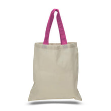 Load image into Gallery viewer, Cotton Tote with Colored Handles in Hot Pink