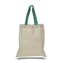 Load image into Gallery viewer, Cotton Tote with Colored Handles in Kelly Green