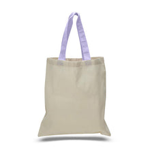 Load image into Gallery viewer, Cotton Tote with Colored Handles in Lavender